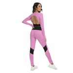 Load image into Gallery viewer, Kim Series Pink Sport Set With Backless Top And Leggings
