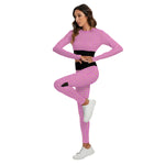 Load image into Gallery viewer, Kim Series Pink Sport Set With Backless Top And Leggings
