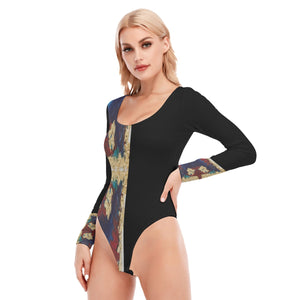 LeeOn` O-neck Long Sleeve Bodysuit