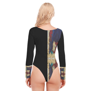 LeeOn` O-neck Long Sleeve Bodysuit