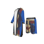 Load image into Gallery viewer, Boss Blue Kimono Pajamas Suit
